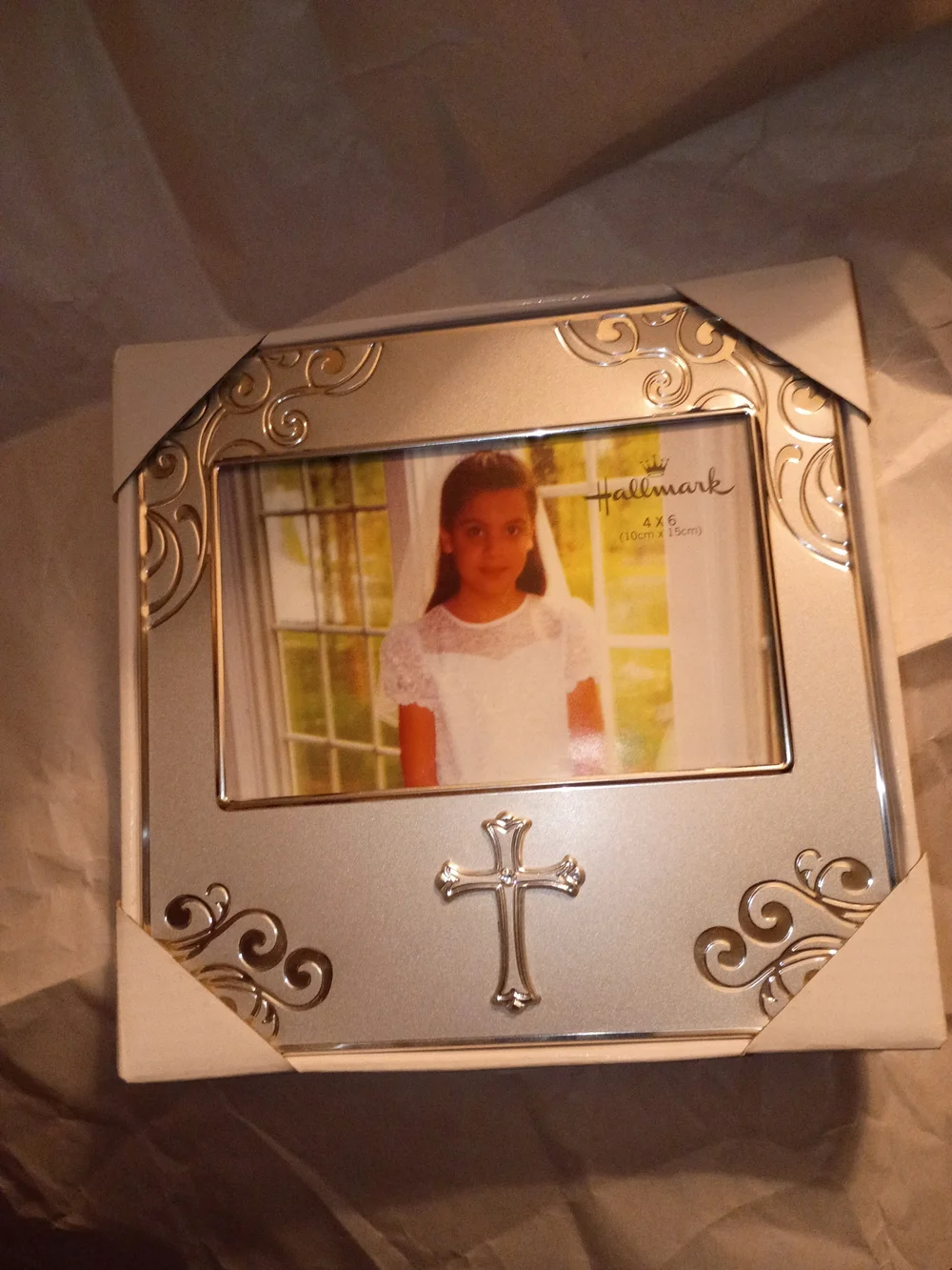 Hallmark Silvery Frame With Cross